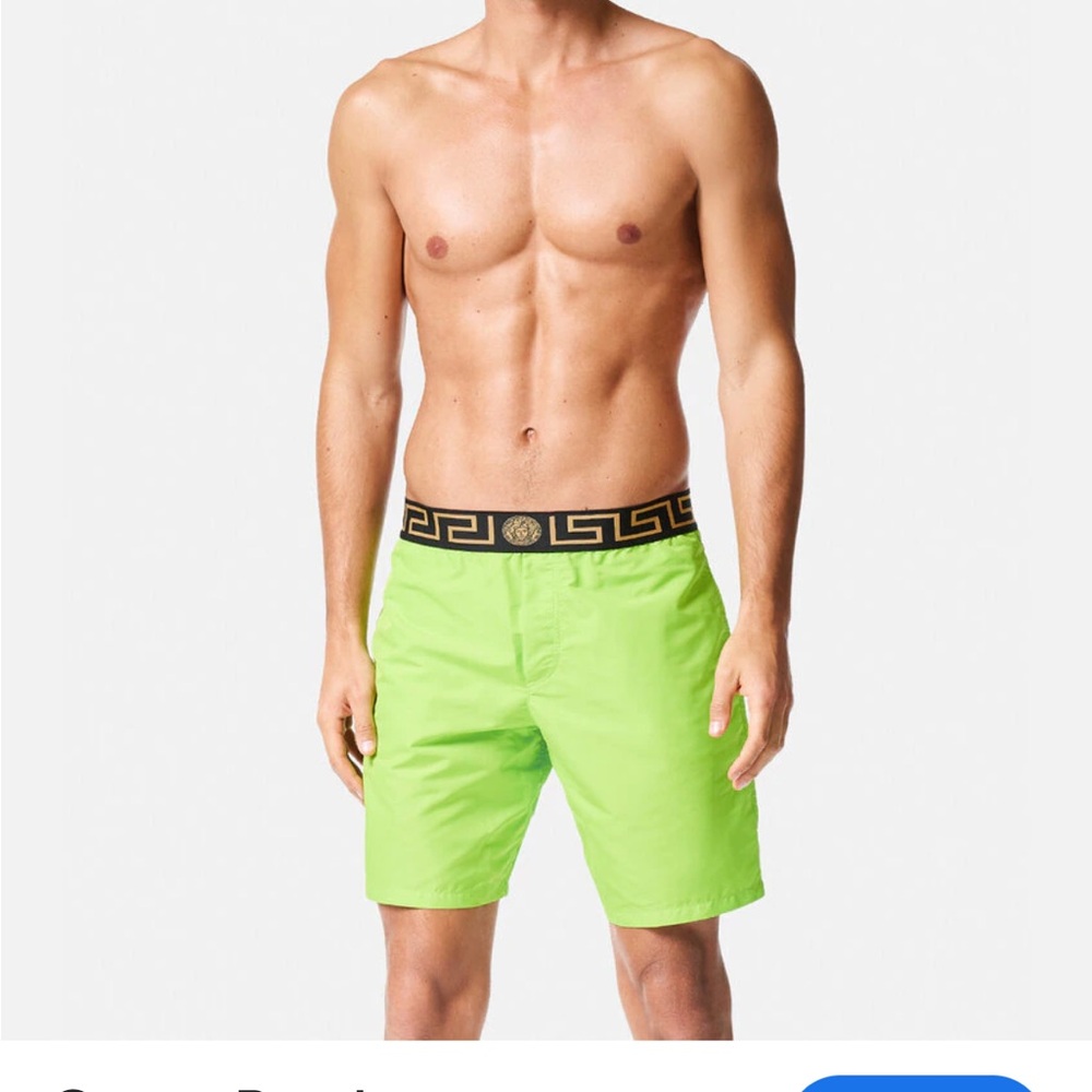 Versace Neon Green Swim Shorts